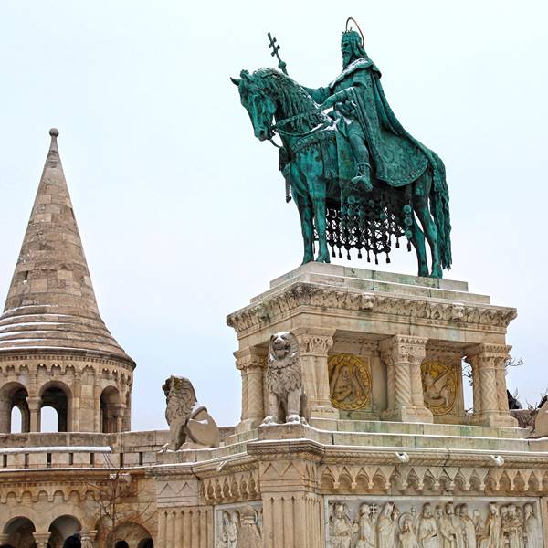 Saint Stephen Statue at Fisherman s Bastion Budapest