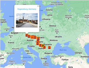Danube River Cruise Map with Cities and Landmarks