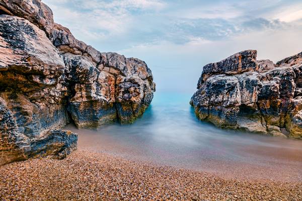 Plage de Kanoni à Corfou