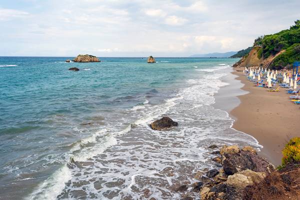 Plage de Prasoudi à Corfou